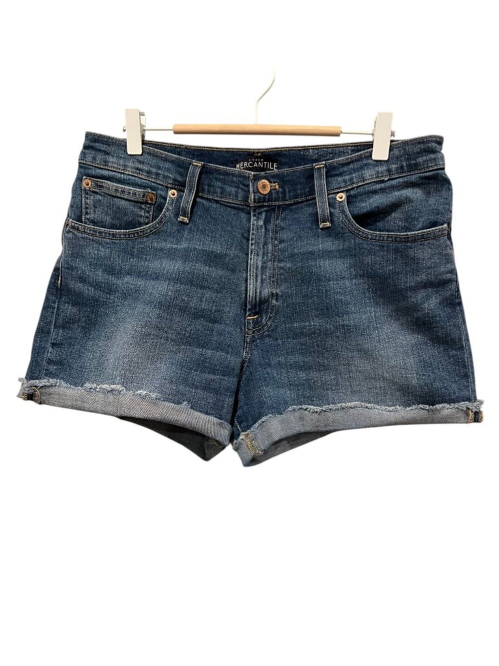 J Crew Mercantile Raw Hem Denim Shorts, 29